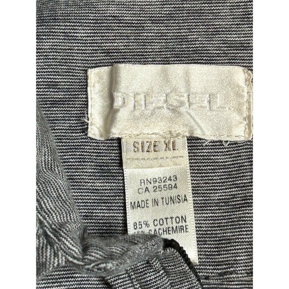Diesel Men's Gray 1/4 Zip Cotton and Cachemire Size XL - Picture 6 of 9